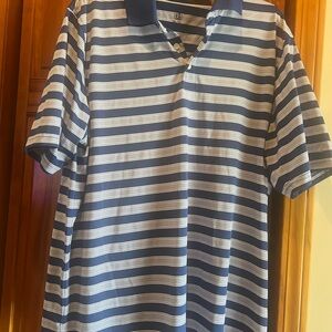 PGA Tour Golf Polo Shirt - Blue and White